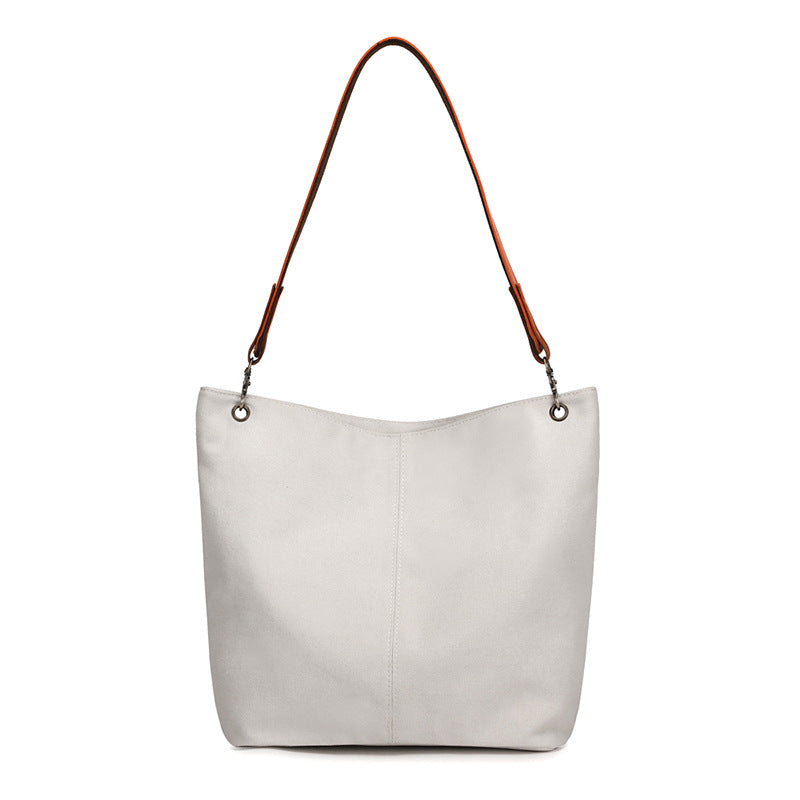 Bolso de hombro de lona informal a la moda para mujer de gran capacidad