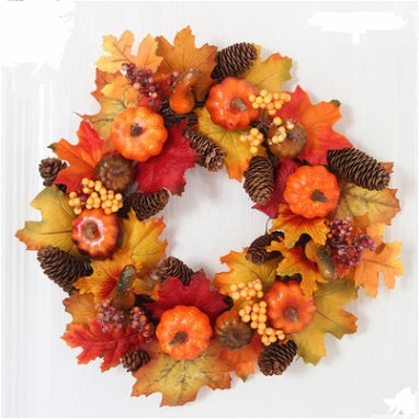 Pumpkin Berry Door Hanging Harvest Festival Vine Circle Thanksgiving Wreath