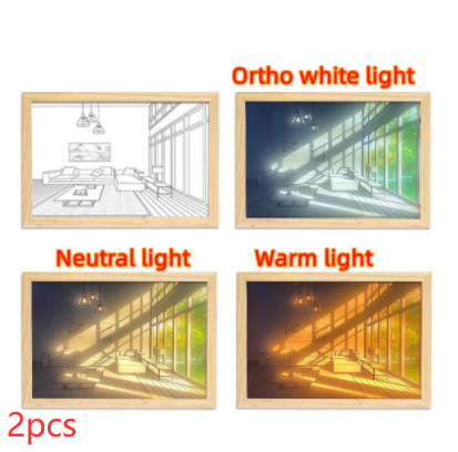 Imagen iluminada LED luz decorativa pintura cabecera imagen estilo creativo moderno simular sol dibujo noche luz regalo