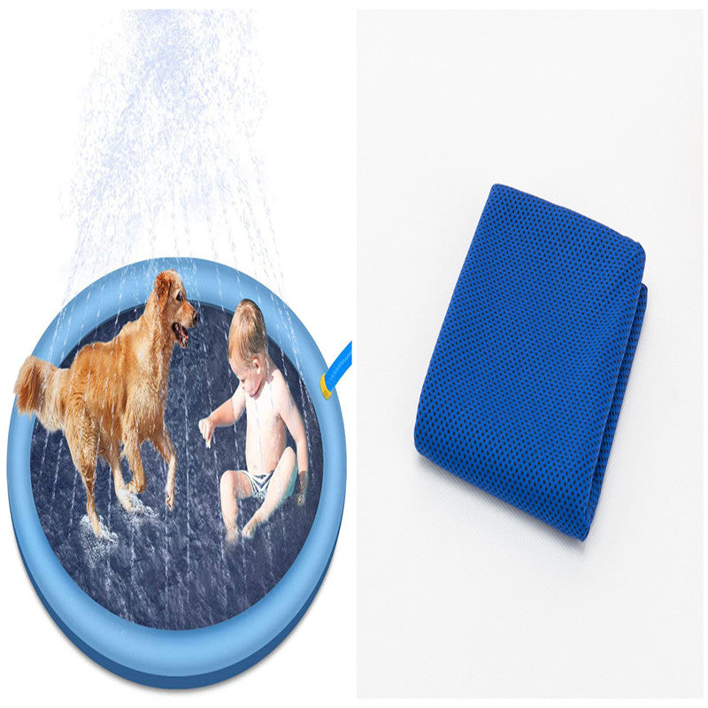 Almohadilla antideslizante para salpicaduras para niños y mascotas, piscina para perros, juguetes acuáticos de verano al aire libre, colchoneta divertida para juegos con fuente para patio trasero