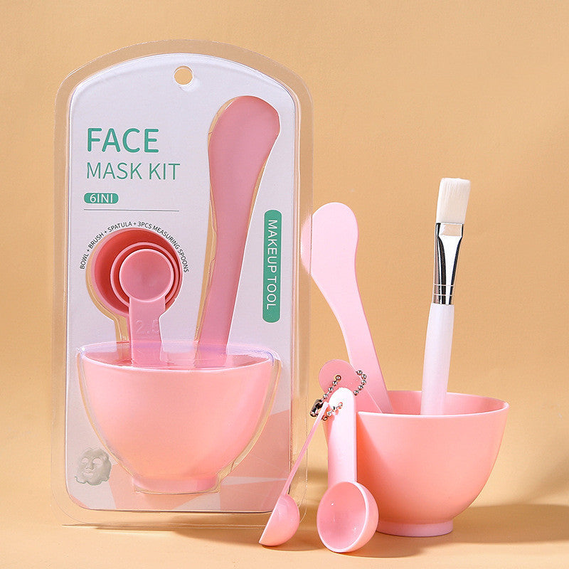 Six-piece Portable Solid Color DIY Mask Bowl Tool Set