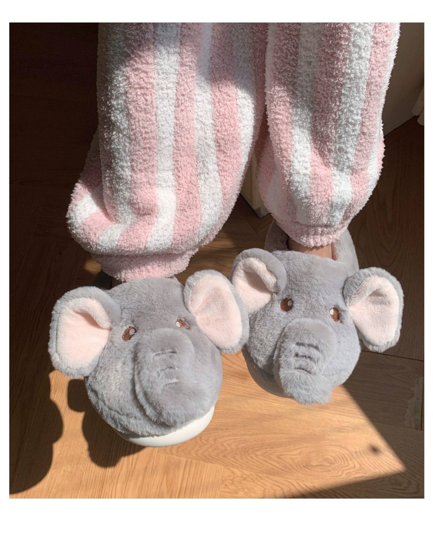 Plush Warm Indoor Cotton Shoes New Creative Three-dimensional Elephant Winter Baotou Cotton Slippers