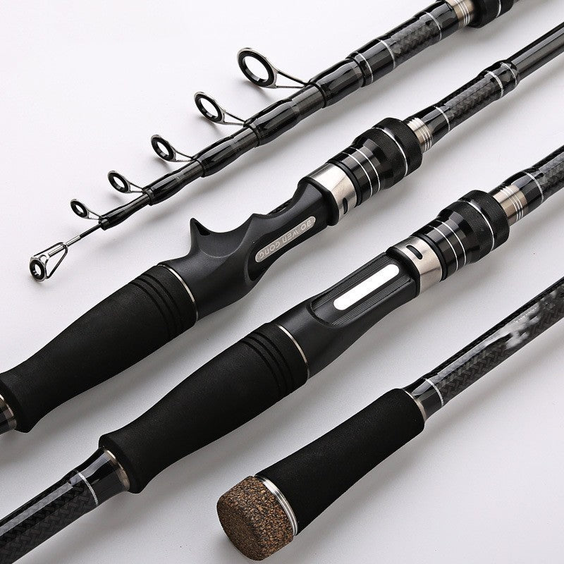 Carbon Telescopic Ultra Light Short Section Portable Straight Shank Fishing Rod