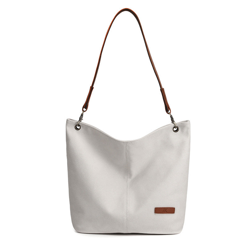 Bolso de hombro de lona informal a la moda para mujer de gran capacidad