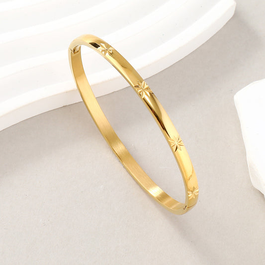 Stainless Steel Snap Joint Bracelet Gold Octagonal