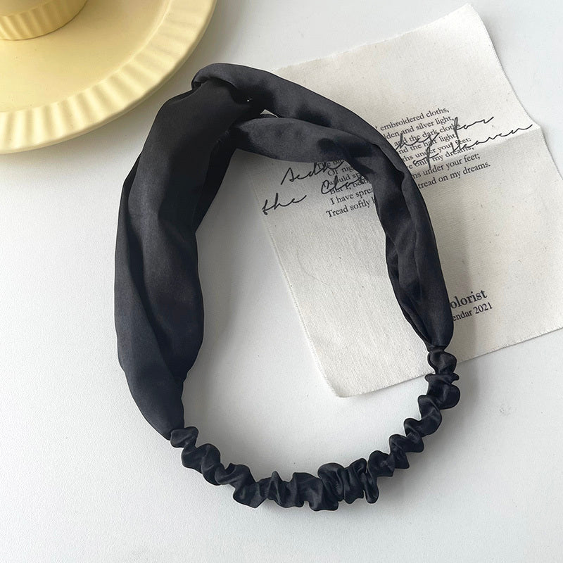 All-match Satin Headband With Wide Side Hair And Headband