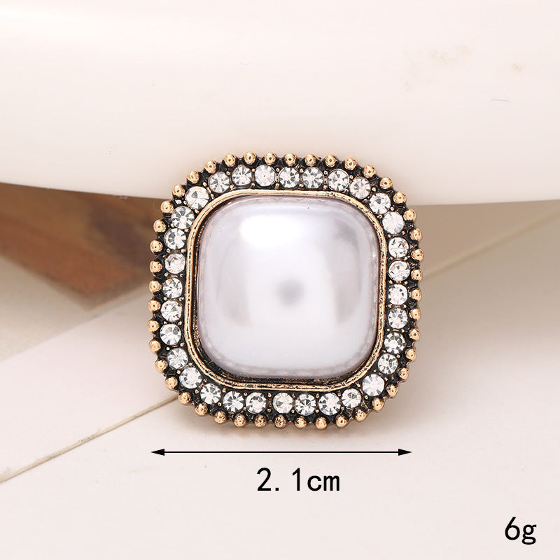 Jeans Button Hole Shoes Diy Accessories Bright Crystal Classic Style Ornament Accessories Upper Pearl Flower