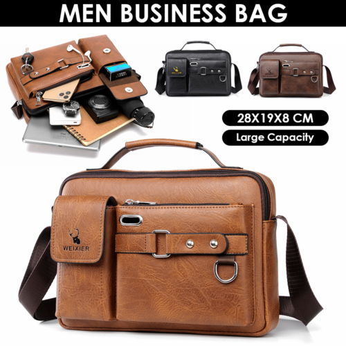 Bolsos de cuero para hombre Bolso de mensajero Maletín Bolso de hombro Bolso cruzado