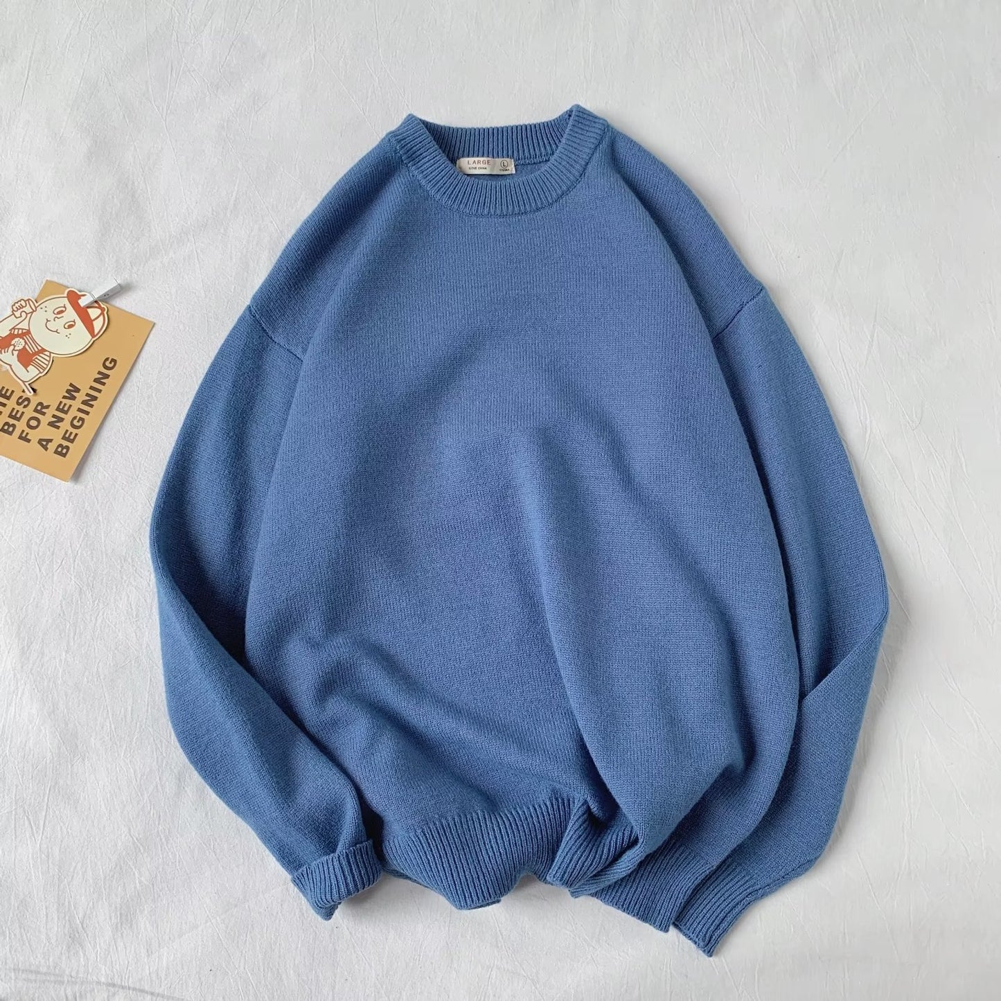 Round Neck All-matching Men's Loose Casual Sweater