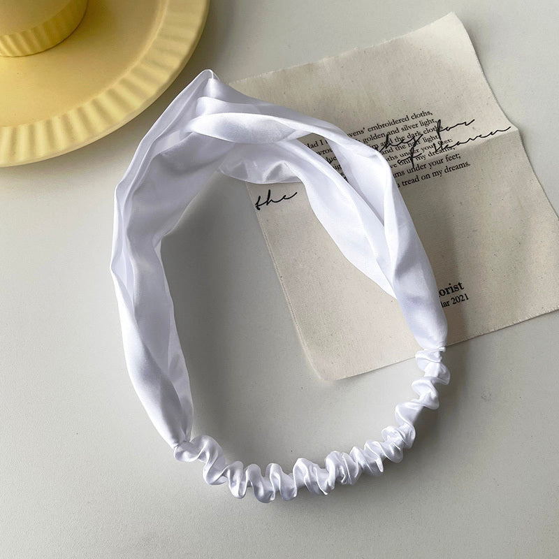 All-match Satin Headband With Wide Side Hair And Headband