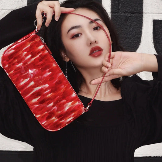 Ruby Patent Leather Underarm Bag Baguette