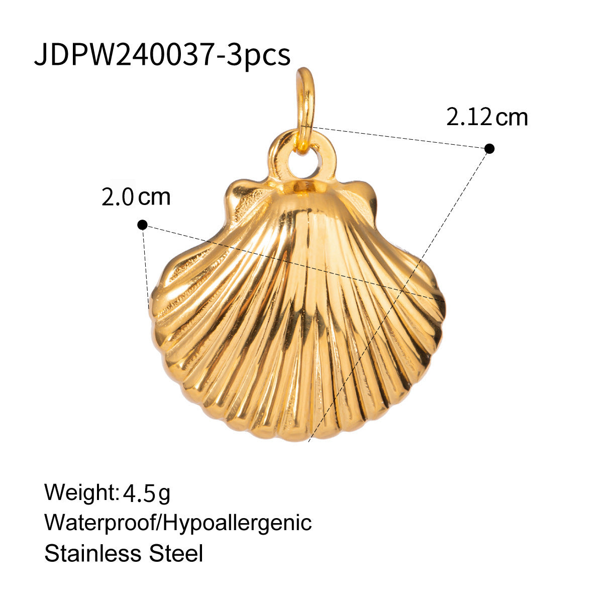 Stainless Steel Ocean 18K Gold Diy Necklace Pendant