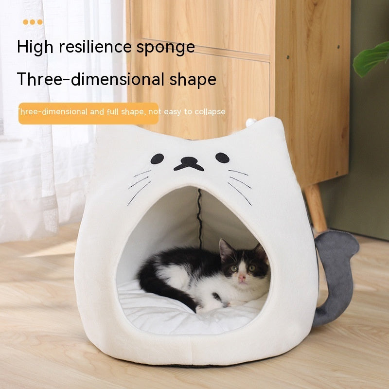 Cat Nest Winter Warm Closed Thickened Autumn And Winter Cold-proof