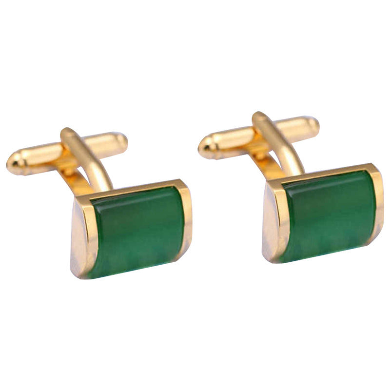 Fashion Emerald Green Opal Cufflink