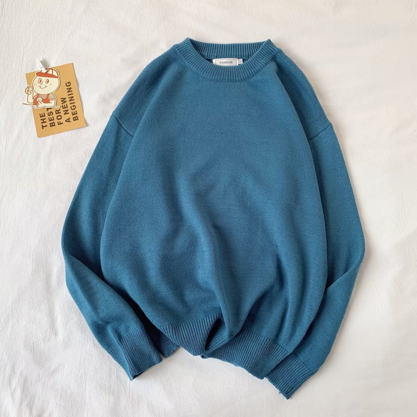 Round Neck All-matching Men's Loose Casual Sweater