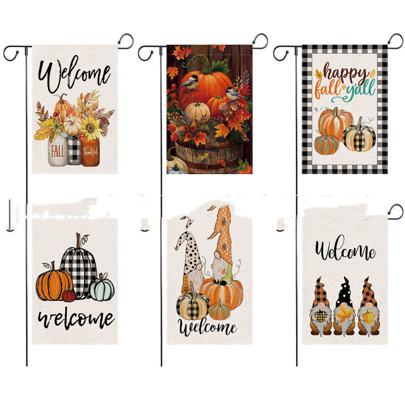 Linen Garden Flag Decorative Banner For Thanksgiving Day