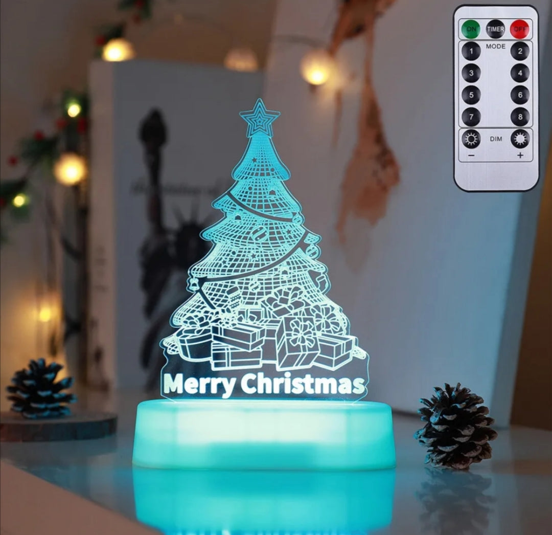 Decoración navideña, lámpara 3D, luces LED acrílicas de noche, Año Nuevo, Día de San Valentín, Navidad, regalo para niños, adornos navideños