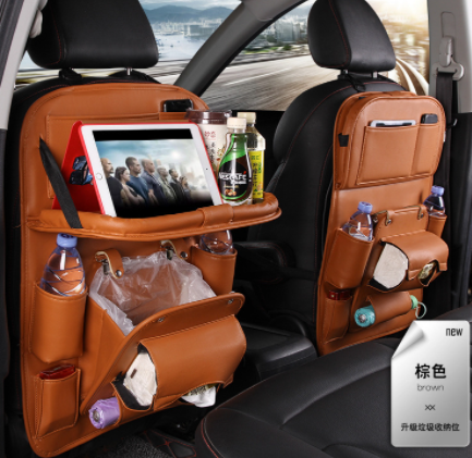 Bandeja organizadora para bolsa de almohadilla, asiento de coche, papelera, accesorios para automóviles, mesa plegable de viaje