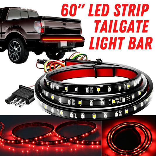 Tira de 60 luces LED para puerta trasera, barra de luz, señal de freno inverso para Chevy Ford Dodge Truck