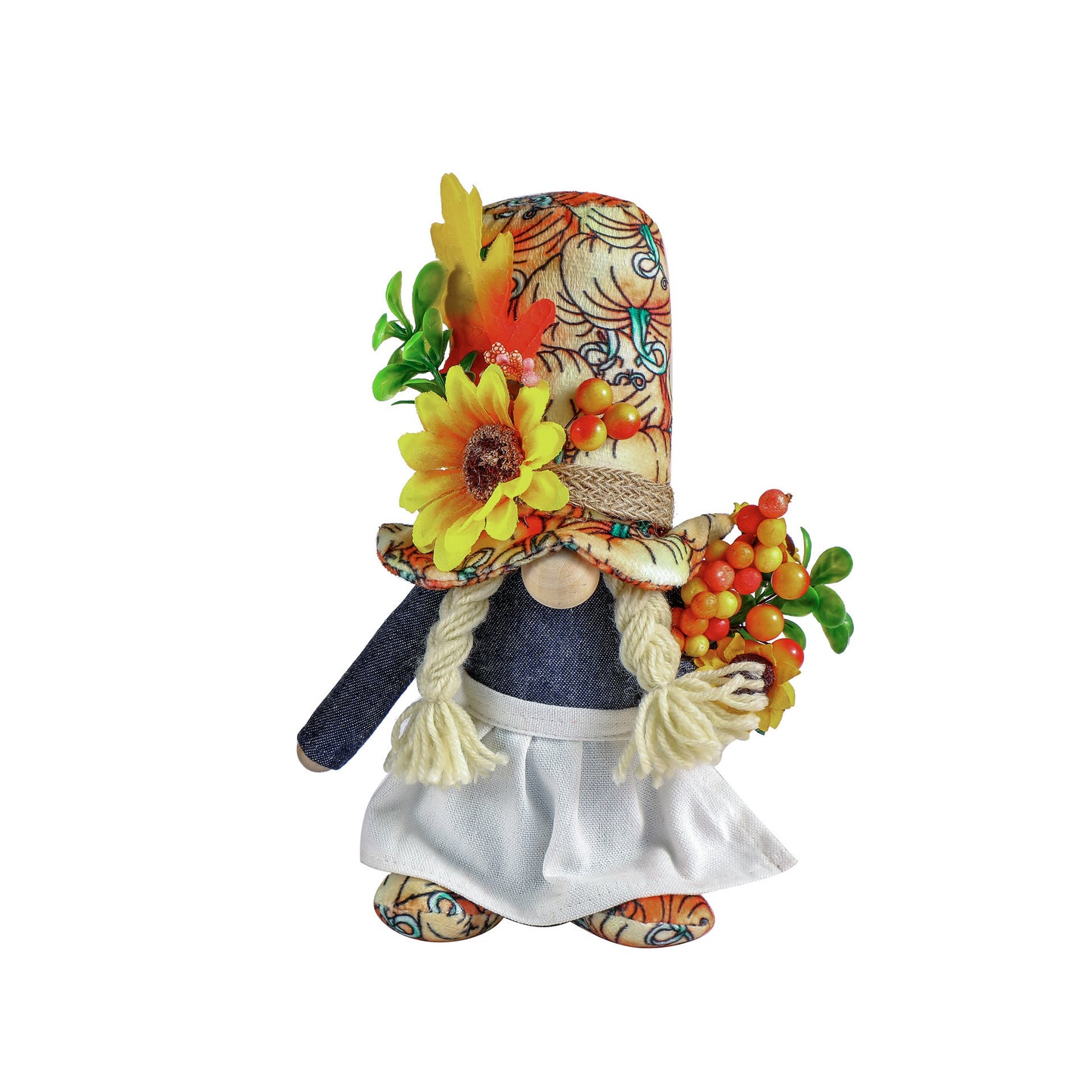 Pumpkin Maple Leaf Faceless Dwarf  Thanksgiving Autumn Cowboy Rudolf Doll Ornaments