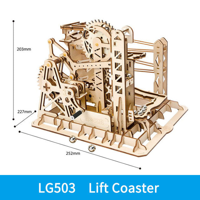 3D DIY木制益智过山车儿童玩具