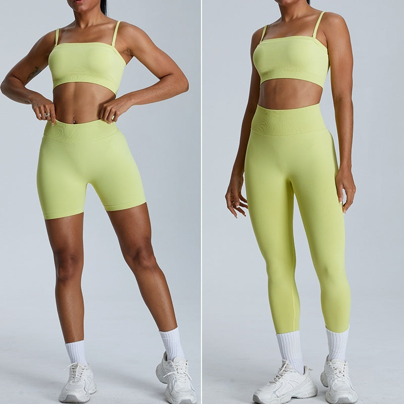 Seamless Dopamine Peach Exercise Suit