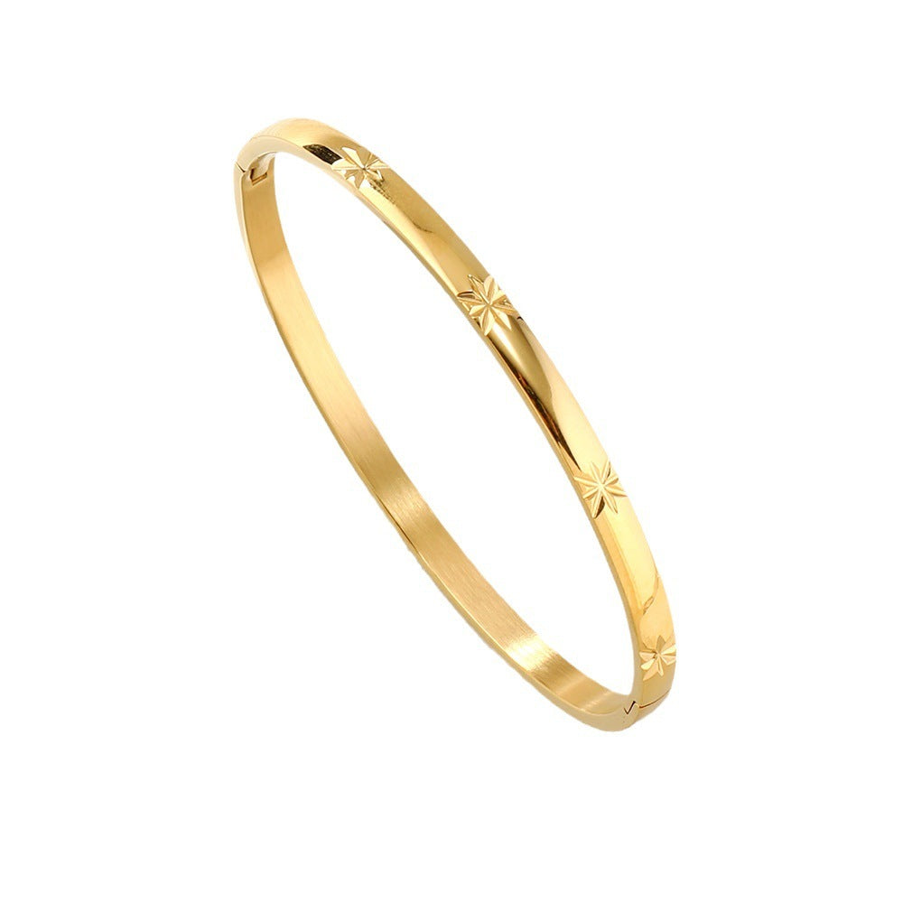 Stainless Steel Snap Joint Bracelet Gold Octagonal