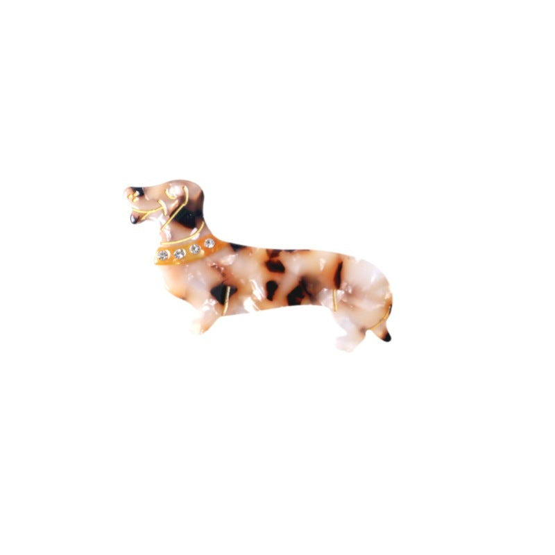 Korean Style Cellulose Acetate Tablets Sausage Dog-shaped Barrettes