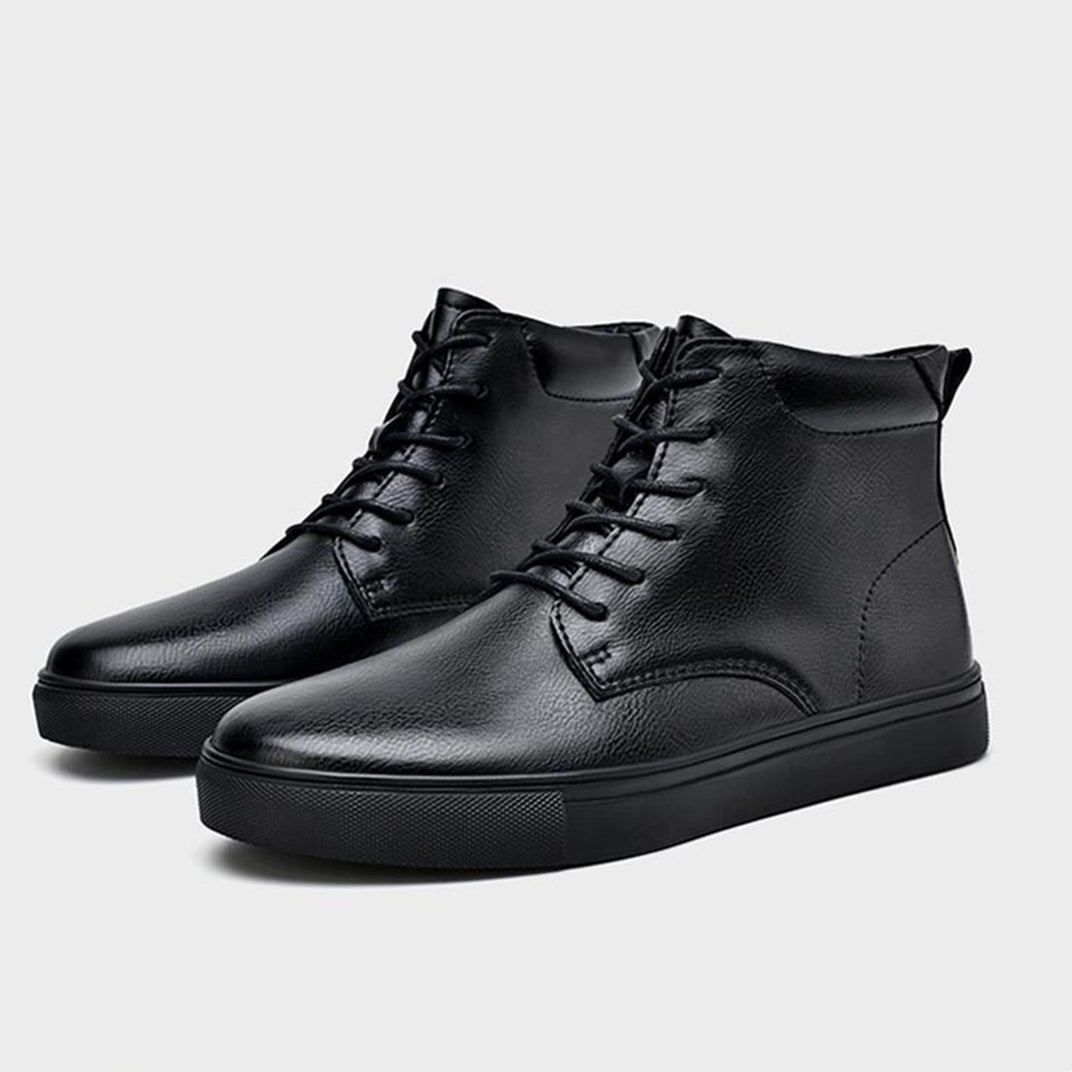 Botas Martens planas informales de piel de vaca para hombre, zapato de tabla alto de talla grande