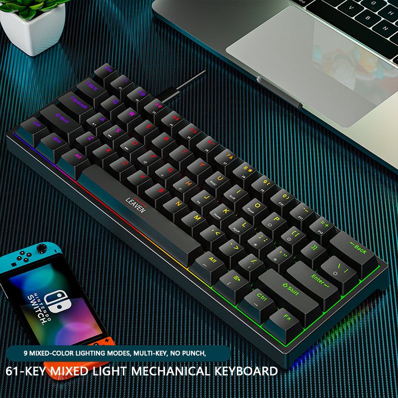 Teclado mecánico de plástico para juegos.