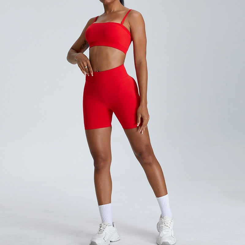 Seamless Dopamine Peach Exercise Suit