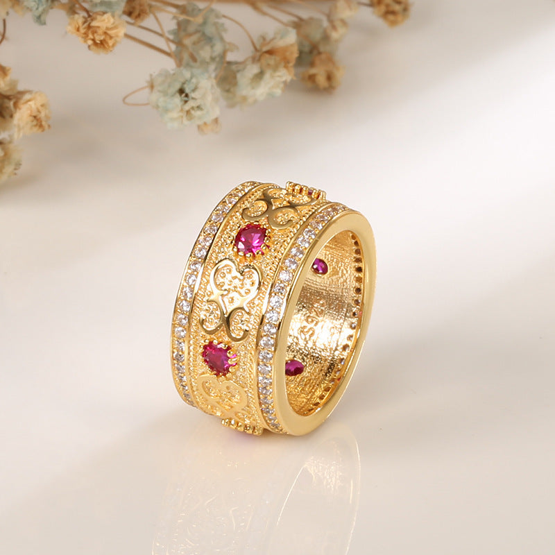 Artificial Diamond Ruby High Quality Ring