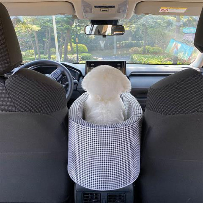 Asiento de coche para perros portátil con Control Central, transportadores antideslizantes para perros, caja de reposabrazos para coche, cama elevadora para mascotas pequeñas de viaje