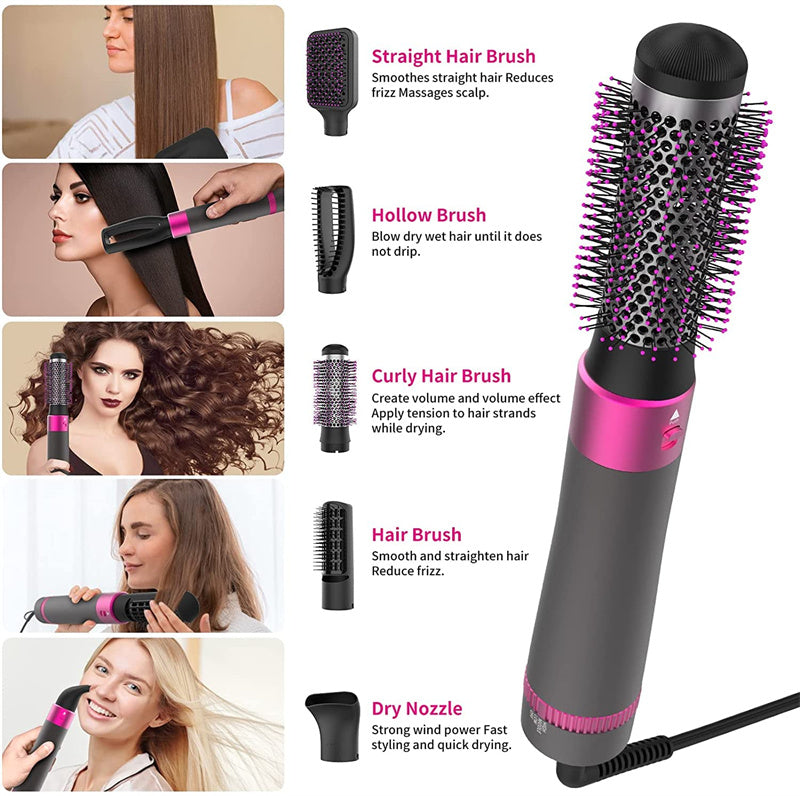 Secador de pelo profesional 5 en 1, cepillo secador y alisador, herramienta de peinado eléctrica, rizador de pelo automático, suministros de belleza, Gadgets