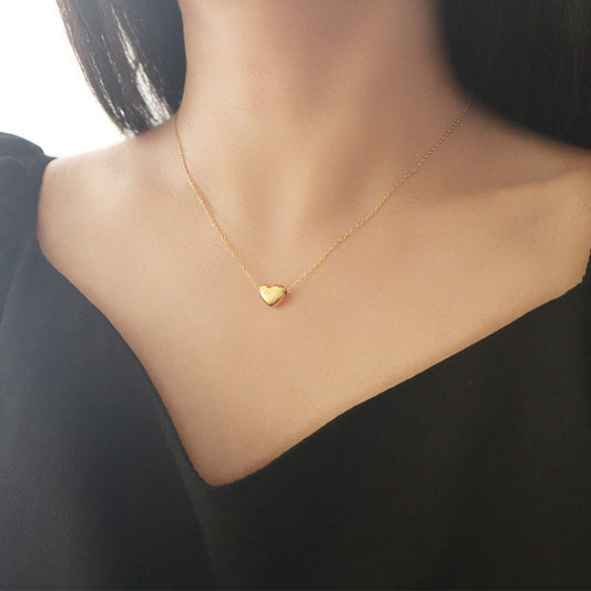 3D Love Heart Necklace Design Sense Clavicle Fashion Jewelry