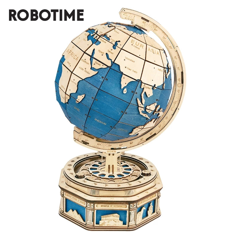 Robotime 地球仪 567 件 3D 木制益智游戏海洋地图球组装模型玩具 Xms 儿童礼物男孩直销