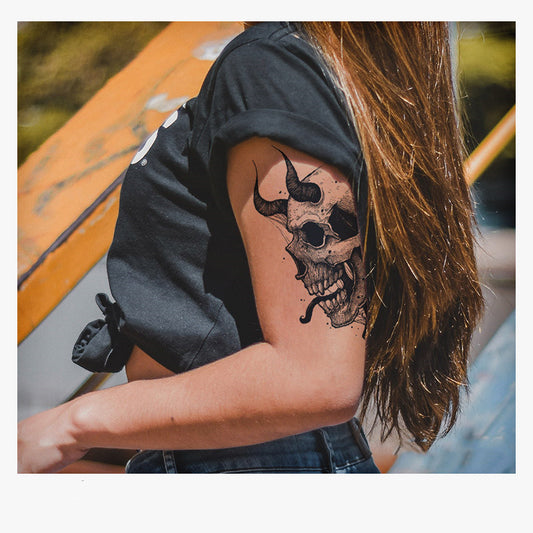 Skeleton Herbal Waterproof Long Lasting Semi-Permanent Tattoo Stickers