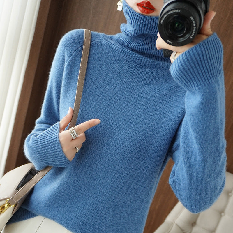 Women's Long-sleeved Bottoming Shirt Slim Slimming High Collar Sweater