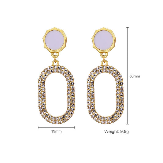 European And American Explosive Fashion New Pearls Oval Earrings Simple