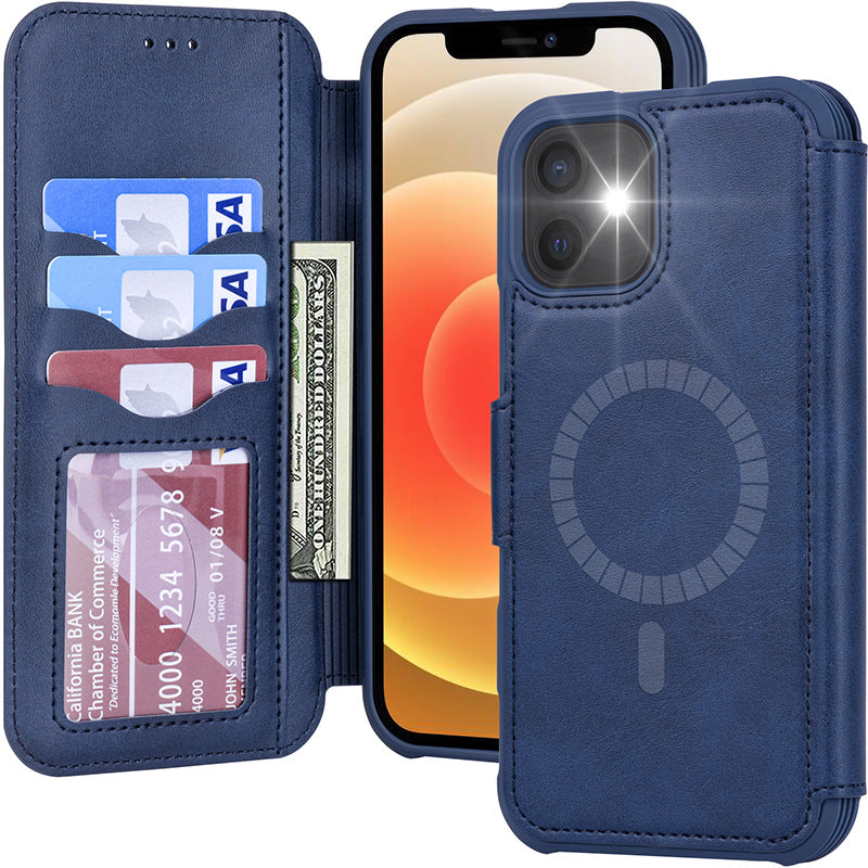 Funda magnética para teléfono Funda para teléfono con tarjeta plegable