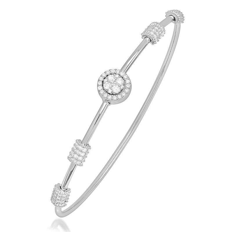 Women's Fashion Silver Zircon Stretch Bracelet