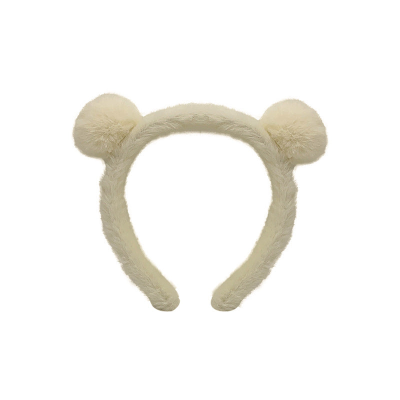 Plush Bear Ears Female Cartoon Broken Hair Face Wash Mask Special Hair Tie Headdress