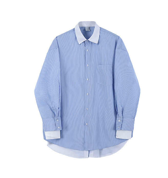 Men's Casual Jacket Striped Shirt