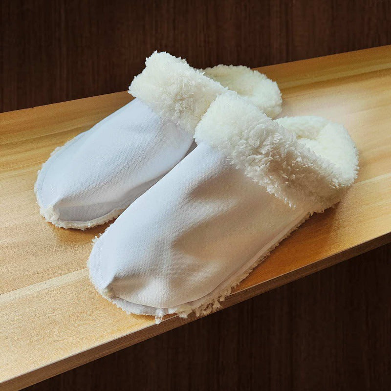 Conjuntos de pantuflas de algodón térmico con forro de felpa para mujer