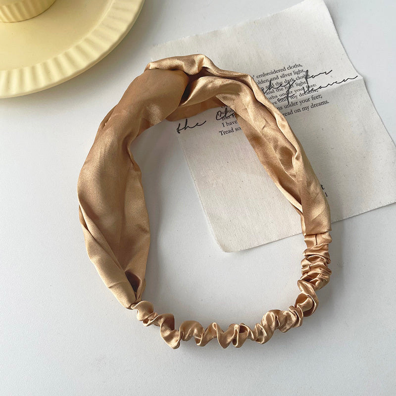 All-match Satin Headband With Wide Side Hair And Headband