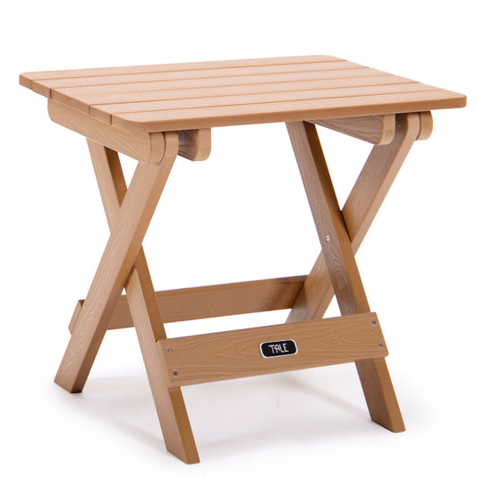 TALE Mesa auxiliar plegable portátil Adirondack, mesa cuadrada de madera de plástico resistente a todo clima y resistente a la decoloración, perfecta para jardín al aire libre, playa, camping, picnic, Ban Amazon