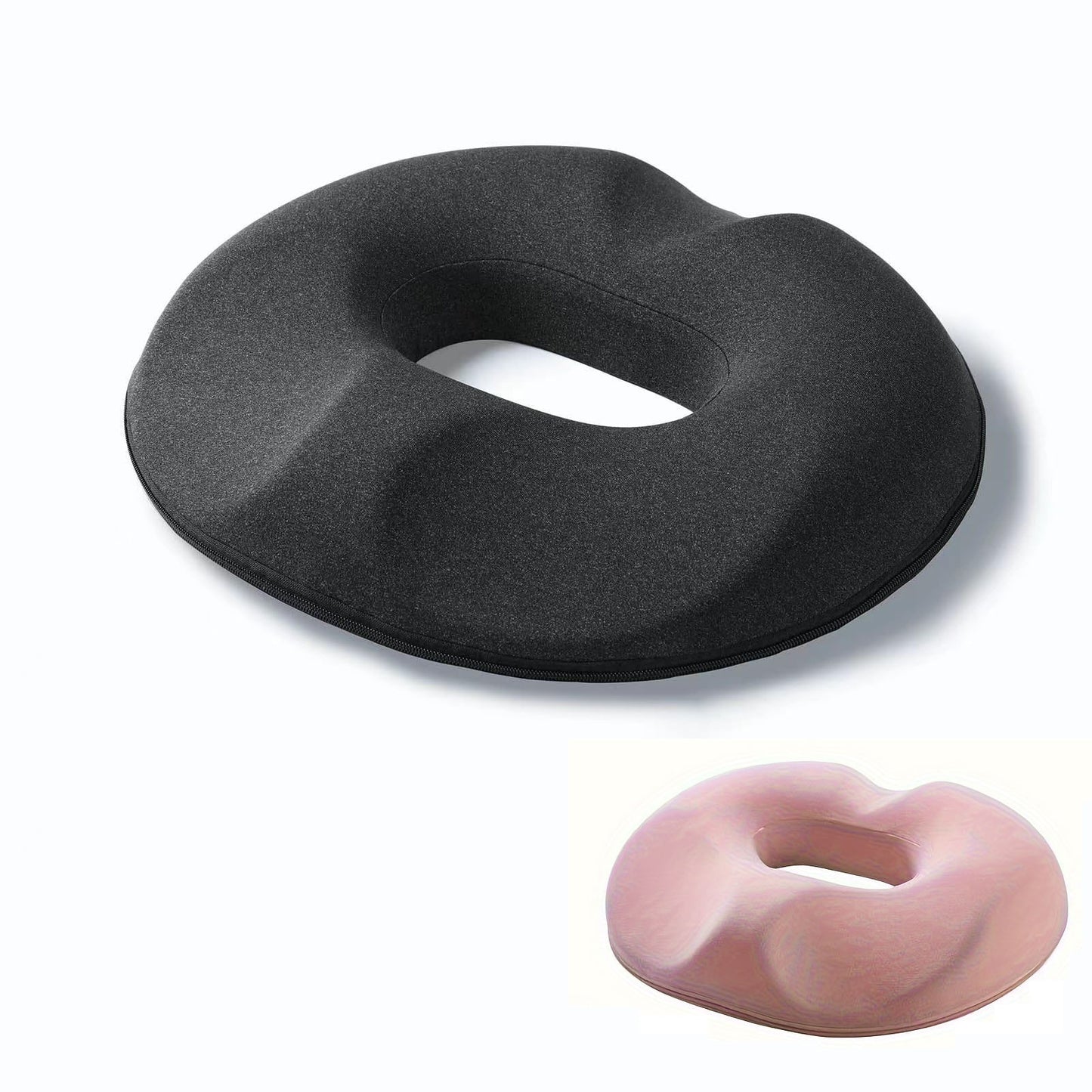 Upgraded Donut Pillow Seat Cushion Relieve Pain And Pressure For Hip Tailbone & Coccyx, Sciatica &High Density Memory Foam For Offic&Home&Travel