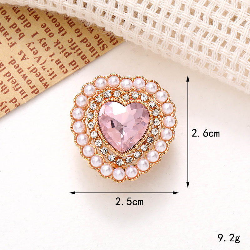 Jeans Button Hole Shoes Diy Accessories Bright Crystal Classic Style Ornament Accessories Upper Pearl Flower