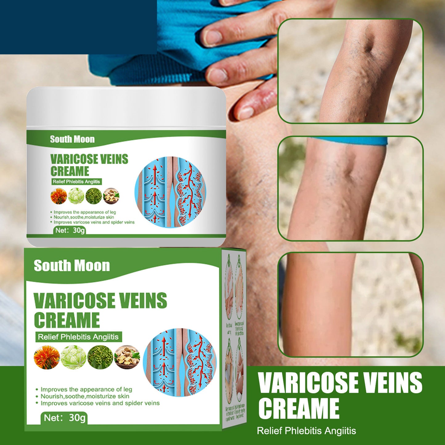 Blue Veins Bulging Pain Relief Leg Massage Cream