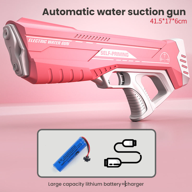 Pistola de agua espacial eléctrica automática con absorción de agua, juguete para pelear agua, playa al aire libre, piscina, juguetes de baño para niños, regalo para chico